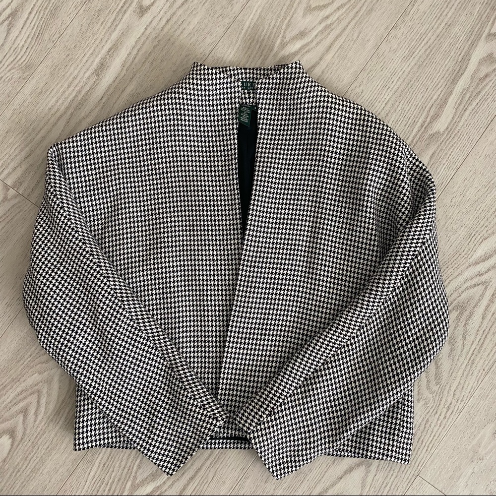 Ralph Lauren Cropped Houndstooth Jacket Sz 6